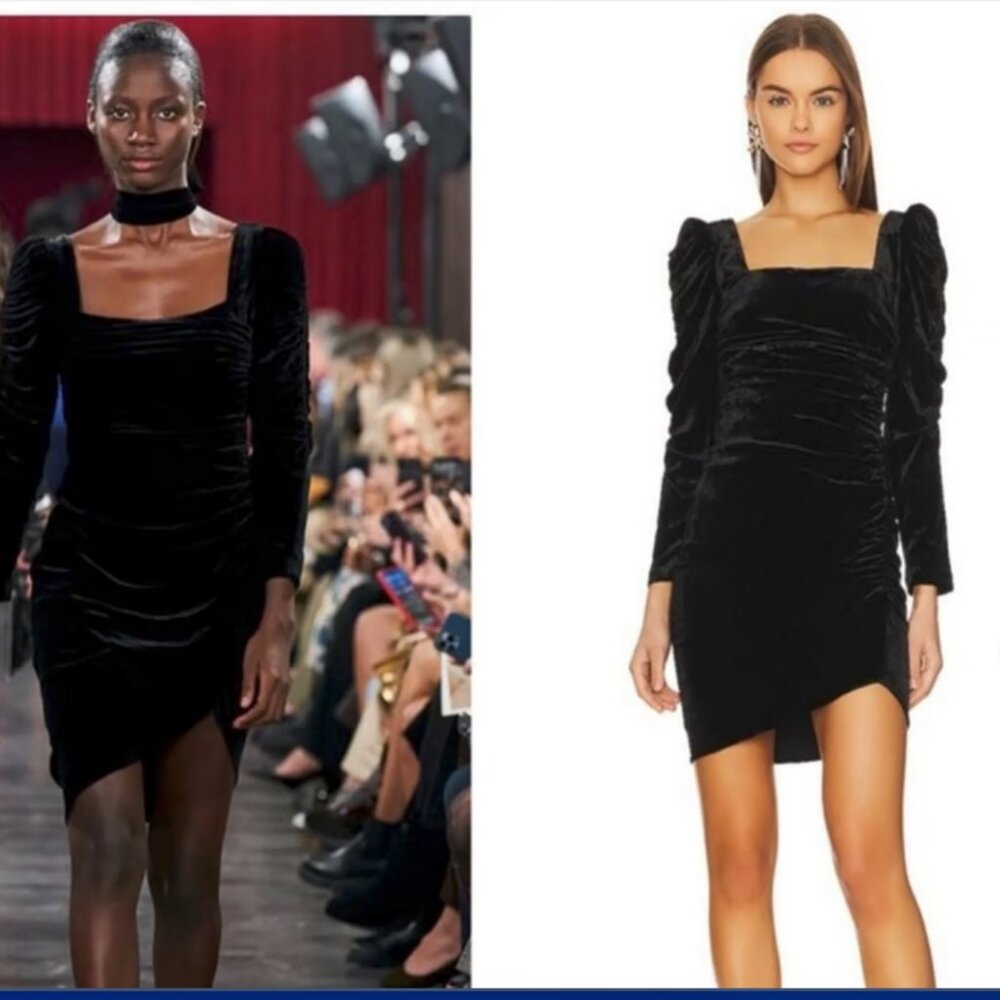 NWT VERONICA BEARD Toki Velvet Mini Dress Black    size 10